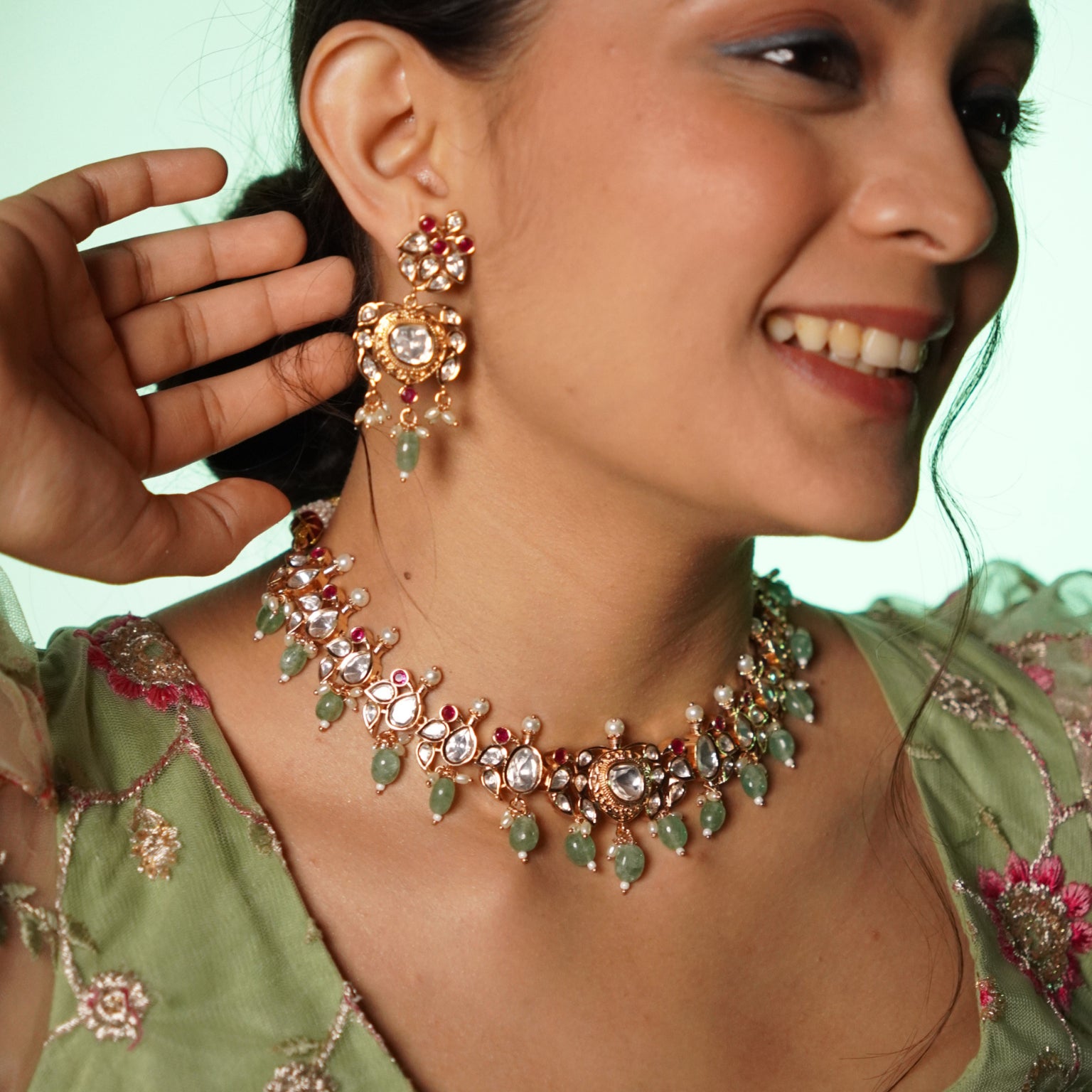 Golden Charmer Real Polki Kundan-Mivanaa